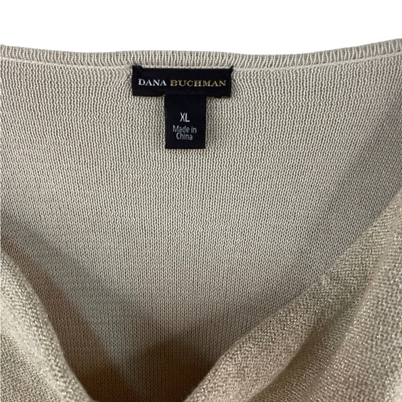 Dana Buchman cowl necked gold sweater. Slight shimmer and fitted sleeves. Sz XL - Picture 4 of 4